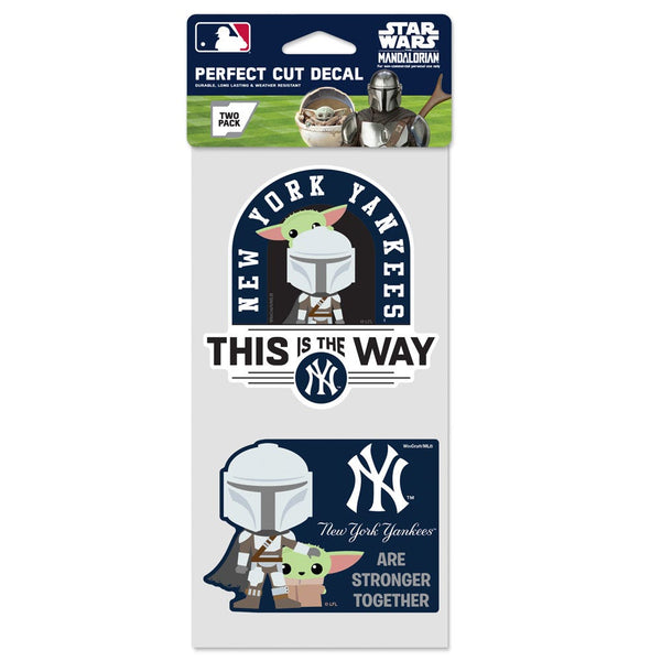 New York Yankees / Star Wars MANDALORIAN Perfect Cut Decal Set of two 4"x4"