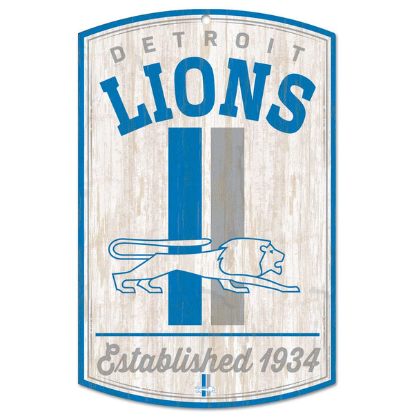 Detroit Lions / Classic Logo RETRO Wood Sign 11" x 17" 1/4" thick