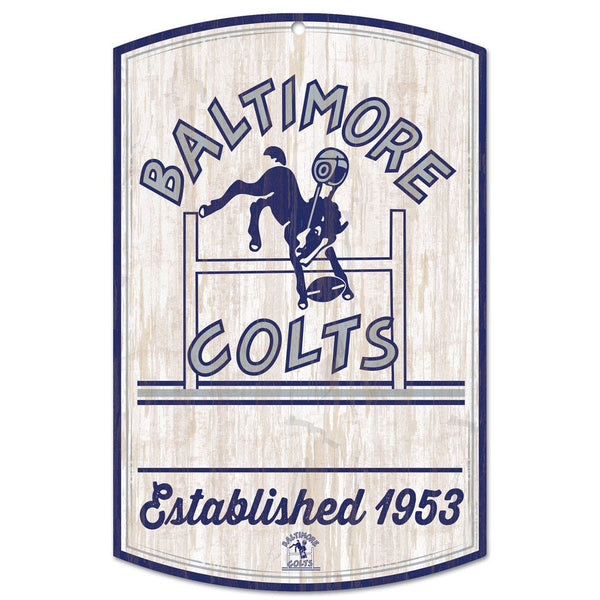 Indianapolis Colts / Classic Logo RETRO Wood Sign 11" x 17" 1/4" thick