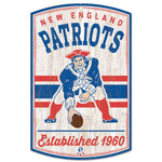 New England Patriots / Classic Logo RETRO Wood Sign 11" x 17" 1/4" thick