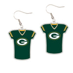 Green Bay Packers Earrings Jewelry Carded Jersey