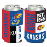 Kansas Jayhawks COLOR BLOCK Can Cooler 12 oz.