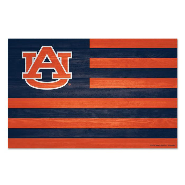 Wholesale-Auburn Tigers AMERICANA Wood Sign 11" x 17" 1/4" thick