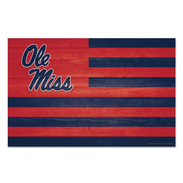 Wholesale-Ole Miss Rebels AMERICANA Wood Sign 11" x 17" 1/4" thick