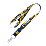 Michigan Wolverines COLOR BLOCK Lanyard w/detachable buckle 1"