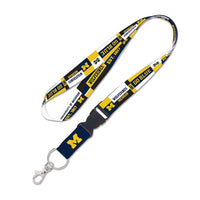 Michigan Wolverines COLOR BLOCK Lanyard w/detachable buckle 1"