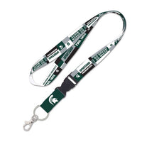 Wholesale-Michigan State Spartans COLOR BLOCK Lanyard w/detachable buckle 1"