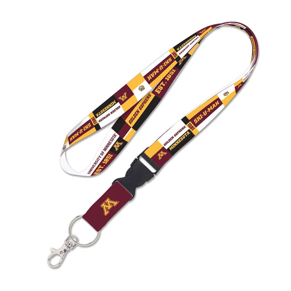 Minnesota Golden Gophers COLOR BLOCK Lanyard w/detachable buckle 1"