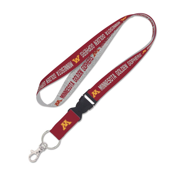 Minnesota Golden Gophers HEATHERED Lanyard w/detachable buckle 1"