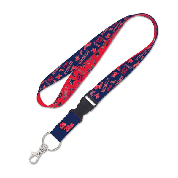 Wholesale-Ole Miss Rebels SCATTERPRINT Lanyard w/detachable buckle 1"