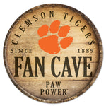 Clemson Tigers Wood Sign 14" Rnd