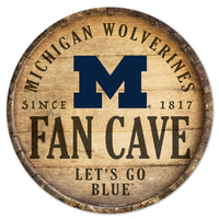 Michigan Wolverines Wood Sign 14" Rnd