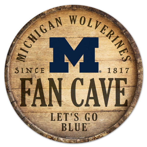 Michigan Wolverines Wood Sign 14" Rnd