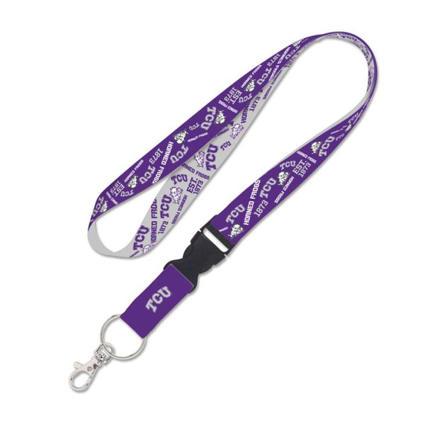 Wholesale-TCU Horned Frogs SCATTERPRINT Lanyard w/detachable buckle 1"