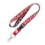 Wholesale-Wisconsin Badgers SCATTERPRINT Lanyard w/detachable buckle 1"