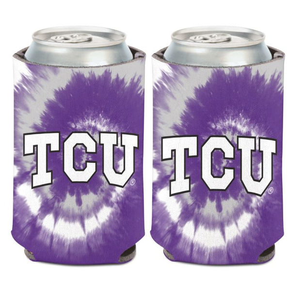 Wholesale-TCU Horned Frogs TYE DYE Can Cooler 12 oz.