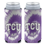 TCU Horned Frogs TIE DYE 12 oz Slim Can Cooler