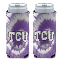 TCU Horned Frogs TIE DYE 12 oz Slim Can Cooler