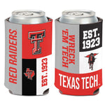 Wholesale-Texas Tech Red Raiders COLOR BLOCK Can Cooler 12 oz.