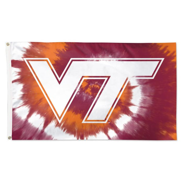 Wholesale-Virginia Tech Hokies TIE DYE Flag - Deluxe 3' X 5'