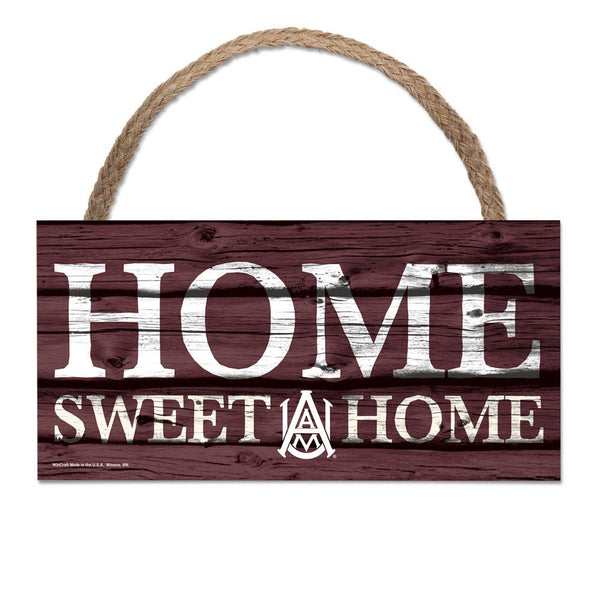 Alabama A&M Bulldogs Wood Sign w/Rope 5" x 10"