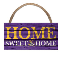 Wholesale-East Carolina Pirates HOME SWEET HOME Wood Sign w/Rope 5" x 10"