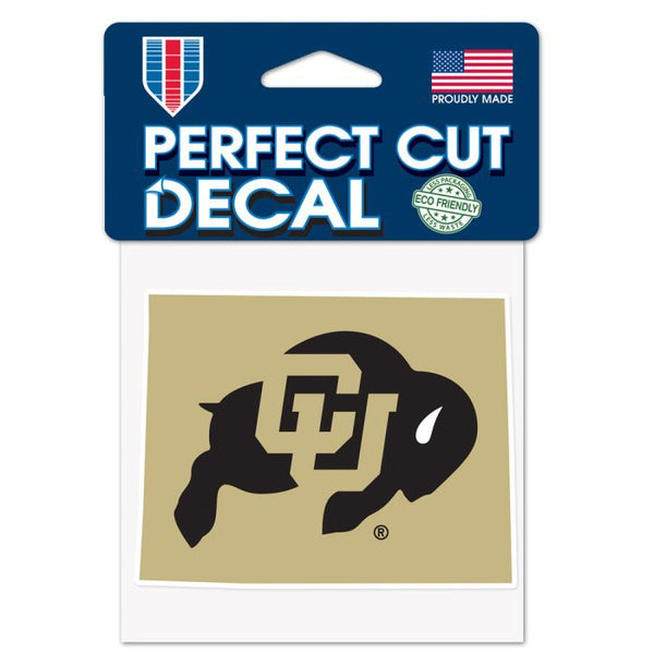 Wholesale-Colorado Buffaloes STATE SHAPE Perfect Cut Color Decal 4" x 4"