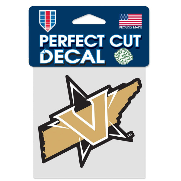 Vanderbilt Commodores STATE SHAPE Perfect Cut Color Decal 4" x 4"