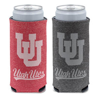 Wholesale-Utah Utes HEATHERED 12 oz Slim Can Cooler