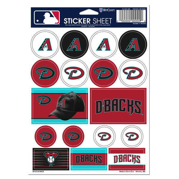Arizona Diamondbacks Vinyl Sticker Sheet 5" x 7"
