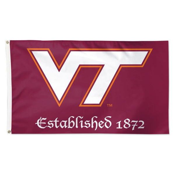 Wholesale-Virginia Tech Hokies ESTABLISHED Flag - Deluxe 3' X 5'