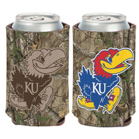 Kansas Jayhawks / Camo NCAA Can Cooler 12 oz.