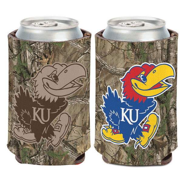Kansas Jayhawks / Camo NCAA Can Cooler 12 oz.