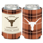 Texas Longhorns PLAID PATCH Can Cooler 12 oz.