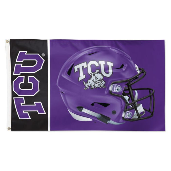 Wholesale-TCU Horned Frogs Helmet Flag - Deluxe 3' X 5'