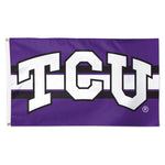 Wholesale-TCU Horned Frogs Horizontal Stripe Flag - Deluxe 3' X 5'