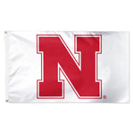 Wholesale-Nebraska Cornhuskers WHITE Flag - Deluxe 3' X 5'