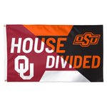 Wholesale-Oklahoma Sooners / Oklahoma State Cowboys HOUSE DIVIDED Flag - Deluxe 3' X 5' NCAA Rivalry