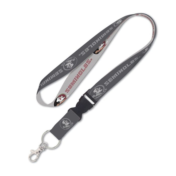 Wholesale-Florida State Seminoles CHARCOAL Lanyard w/detachable buckle 1"