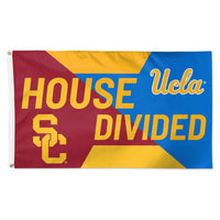 Wholesale-Generic College Header Card / USC Trojans HOUSE DIVIDED Flag - Deluxe 3' X 5' NCAA Rivalry