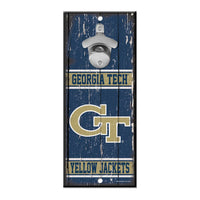 Georgia Tech Yellow Jackets Bottle Opener Sign 5x11