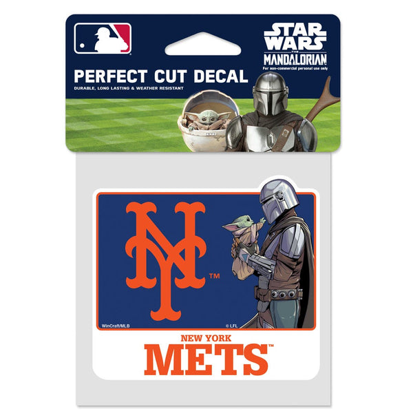 New York Mets / Star Wars Mandalorian Perfect Cut Color Decal 4" x 4"