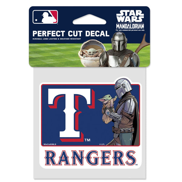 Texas Rangers / Star Wars Mandalorian Perfect Cut Color Decal 4" x 4"