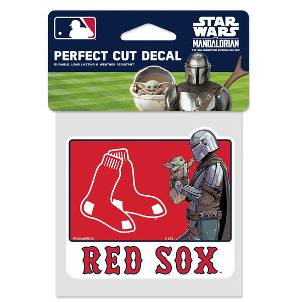 Boston Red Sox / Star Wars Mandalorian Perfect Cut Color Decal 4" x 4"