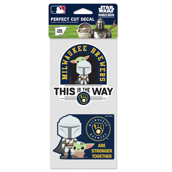 Milwaukee Brewers / Star Wars MANDALORIAN Perfect Cut Decal Set of two 4"x4"