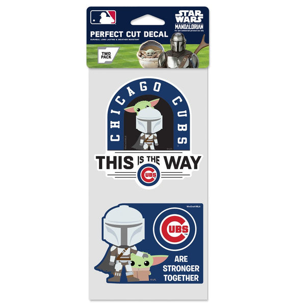 Chicago Cubs / Star Wars MANDALORIAN Perfect Cut Decal Set of two 4"x4"