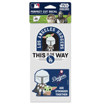 Los Angeles Dodgers / Star Wars MANDALORIAN Perfect Cut Decal Set of two 4"x4"