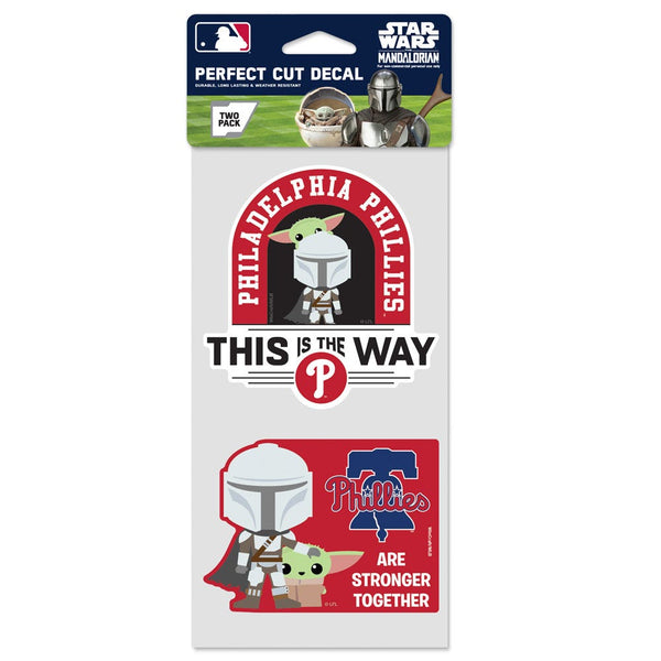 Philadelphia Phillies / Star Wars MANDALORIAN Perfect Cut Decal Set of two 4"x4"