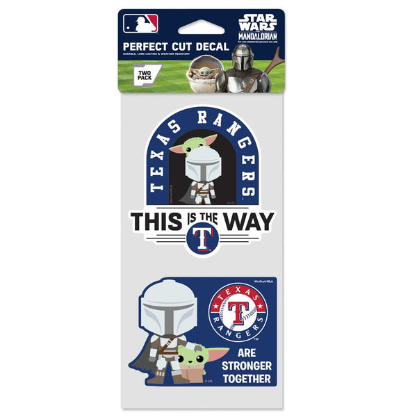 Texas Rangers / Star Wars MANDALORIAN Perfect Cut Decal Set of two 4"x4"