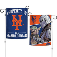 New York Mets / Star Wars Mandalorian Garden Flags 2 sided 12.5" x 18"